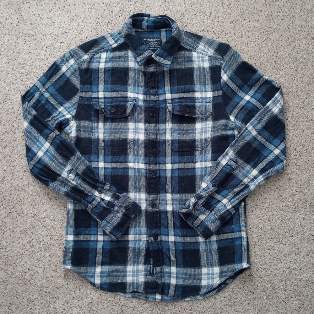 American Eagle Blue Flannel Size Xs